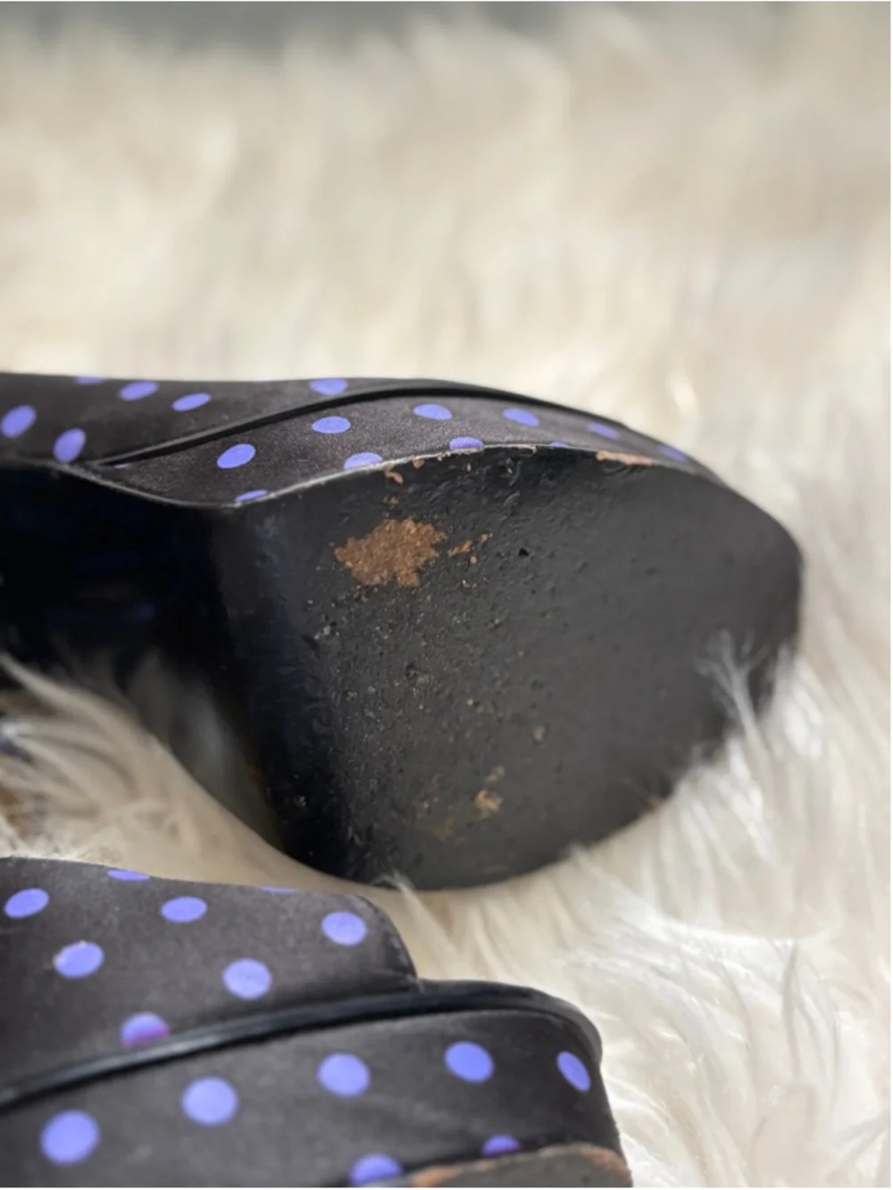 Well worn woman's platform heels 7